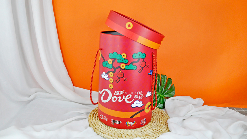 手拎绳圆筒礼盒包装