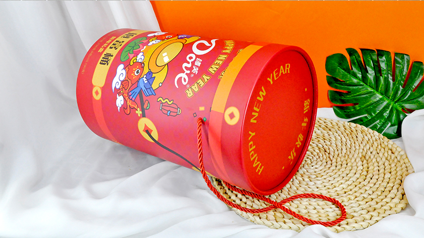 手拎绳圆筒礼盒包装